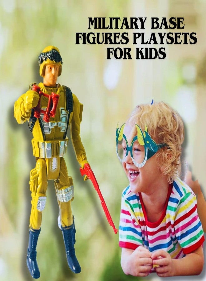 Mallexo Special Forces Action Figure Army Toys Set Military Soldiers with Weapon for Kids 3PCs with 10 Acessories Guns Fighter Jet Military Base Figurine Playsets for Boys & Girls Birthday Gifts - Image 5